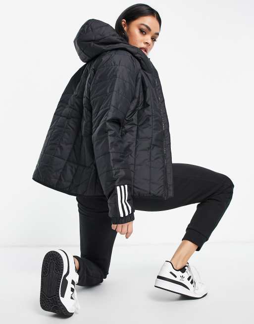 Outdoor mit adidas Steppjacke Schwarz – | – Itavic ASOS Leichte Kapuze in