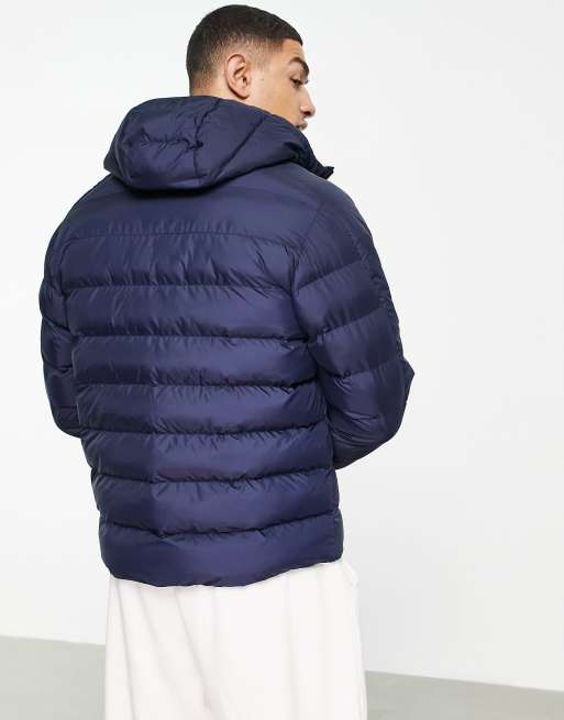 adidas Outdoor - Marineblå dynejakke med hætte og tre striber - BLACK, 3 af 4