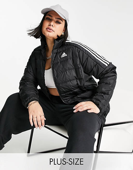 Women adidas Outdoor Plus down puffer jacket in black 