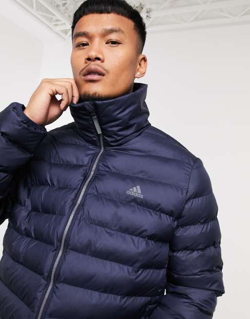 Adidas blue store puffer jacket