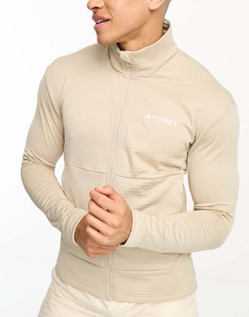 adidas Outdoor technical polar fleece full zip in beige
