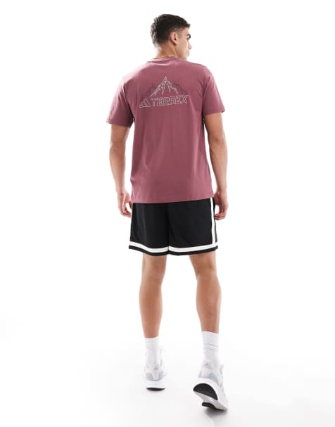 adidas Outdoor Terrex t-shirt with chest logo in burgundy