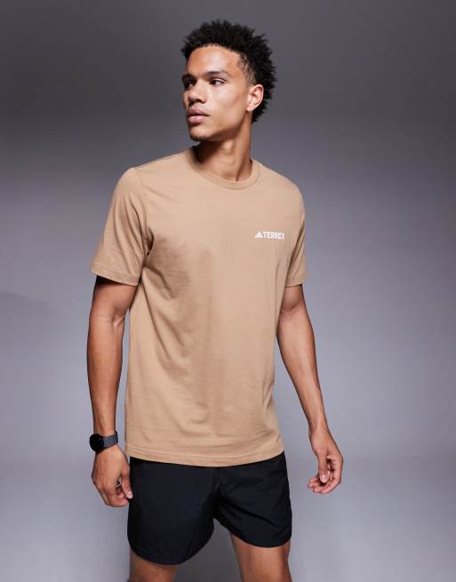 adidas – Outdoor Terrex – Brun t-shirt med bergstryck, 3 av 5