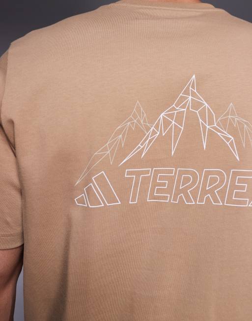 adidas Outdoor Terrex mountain t-shirt in brown, 5 of 5