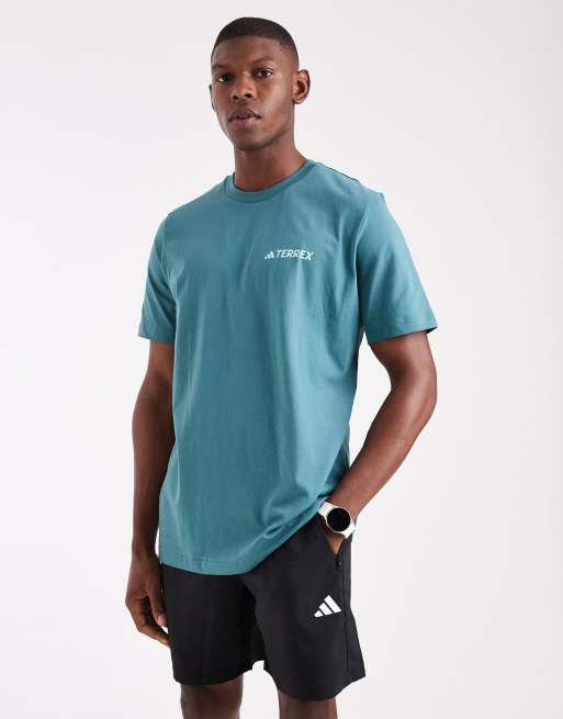 adidas Outdoor – Terrex Mountain – Turkusowy T-shirt, 3 z 5