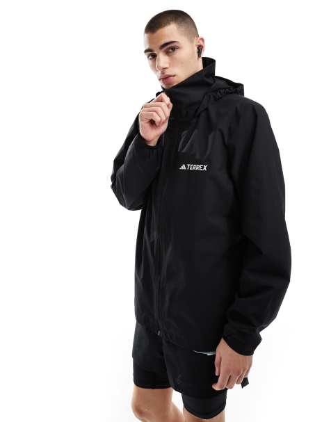 adidas – Outdoor Terrex – Svart t-shirt med tryck på bröstet - view 1