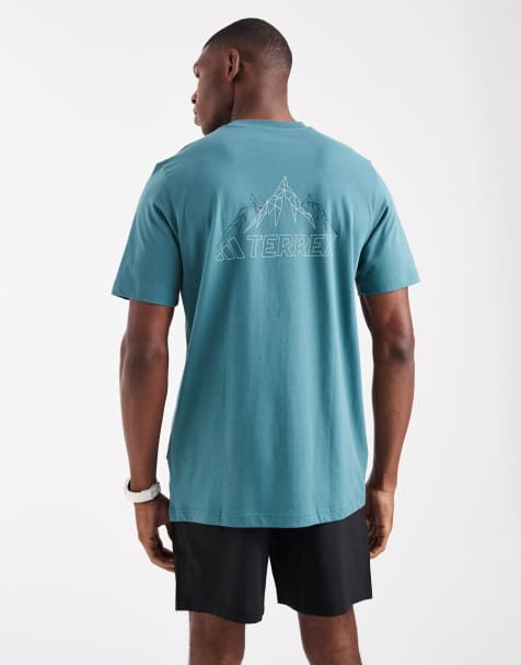 adidas - Outdoor Terrex - T-shirt à motif montagne - Sarcelle - view 1