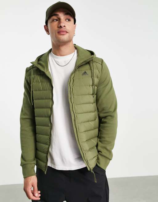 flaco Doméstico sofá adidas Outdoor Varilite hybrid jacket in khaki | ASOS