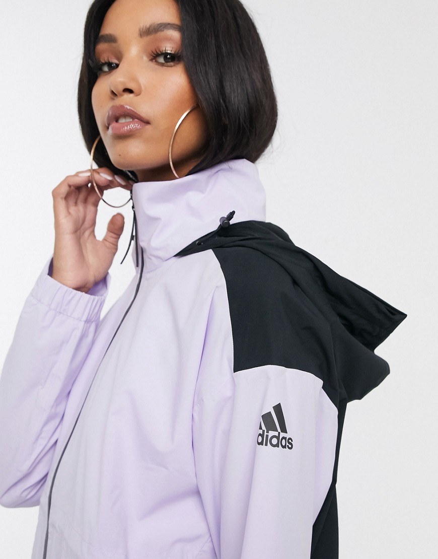 Adidas Outdoors hooded jacket in purple