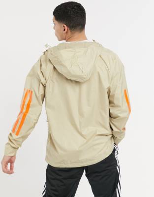 adidas outdoors hooded jacket in stone