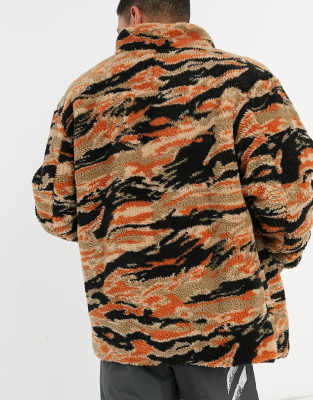 adidas outdoors reversible fleece in black camo