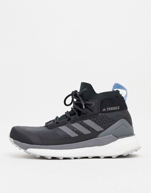 adidas Outdoors Terrex Free Hiker GTX trainer in black and grey