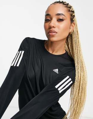 Own The Run - T-shirt da running a maniche lunghe nera-Nero - adidas performance T-shirt donna  - immagine2