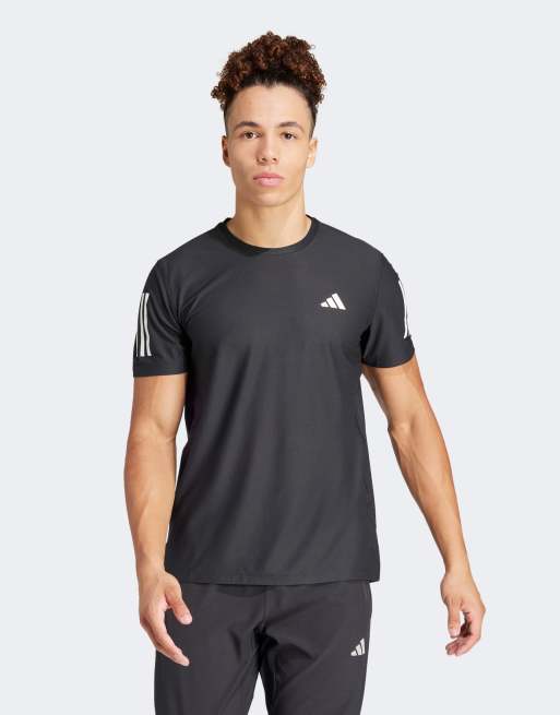 adidas Own the Run T shirt in black