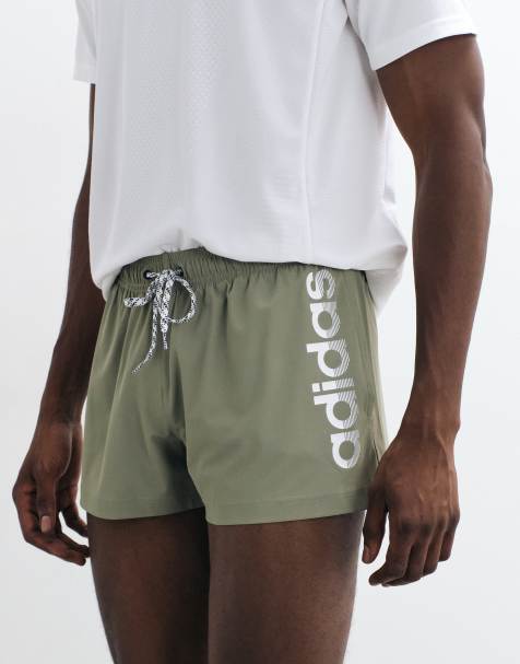 adidas pantaloncini da bagno da training 3in con logo verde - view 1