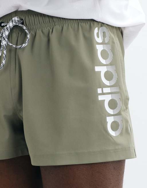 adidas pantaloncini da bagno da training 3in con logo verde, 3 di 5