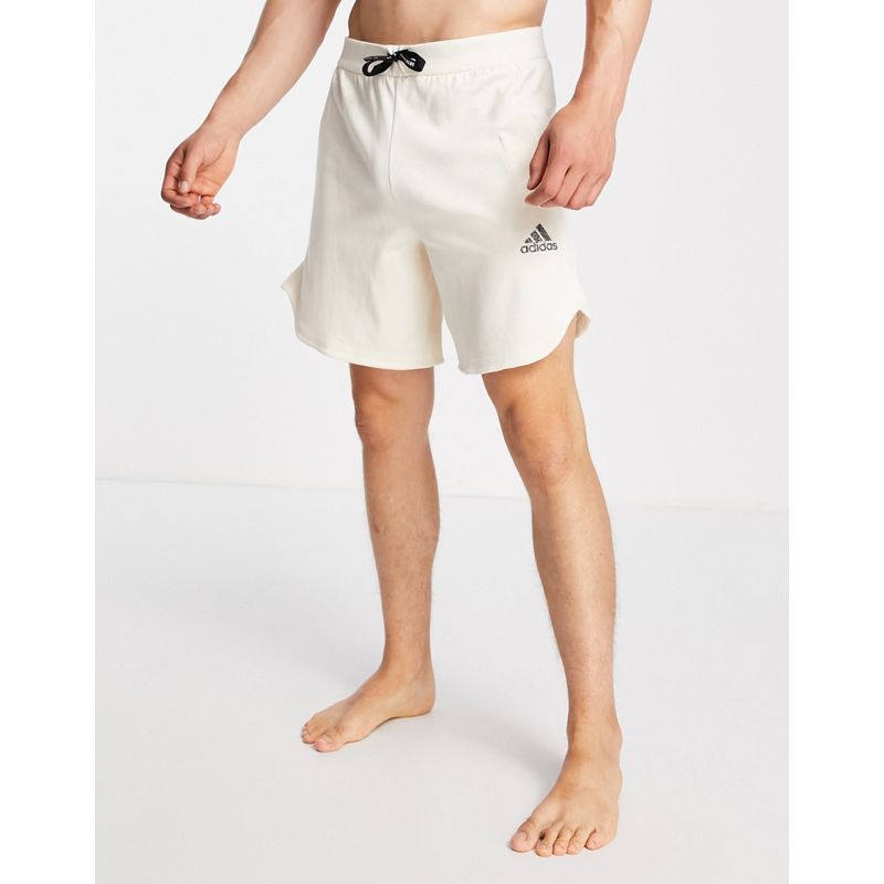 Uomo iNffT adidas - Pantaloncini da yoga beige con logo tono su tono