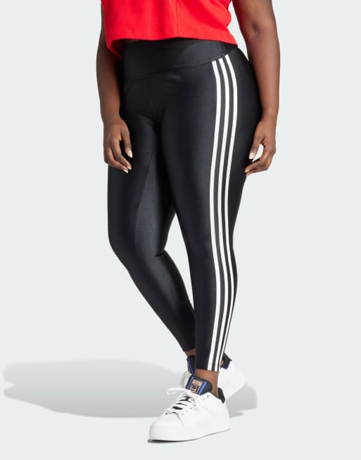 adidas Perforamnce Plus 3 stripes leggings in black ASOS