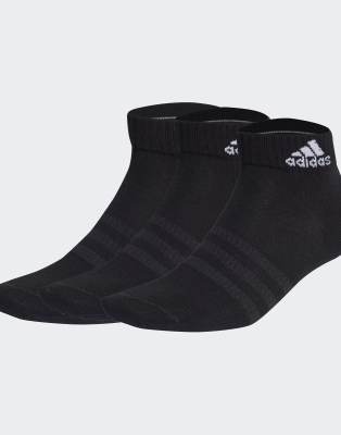 adidas Performance - 3 Paar dünne, leichte Knöchelsocken in Schwarz / Weiß