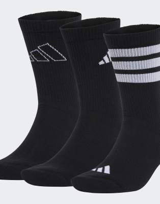 adidas performance - 3 Paar Socken in Schwarz / Weiß mit Logo