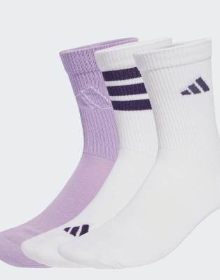 adidas Performance - 3 Paar Socken in Weiß / Aurora Plum mit Logo