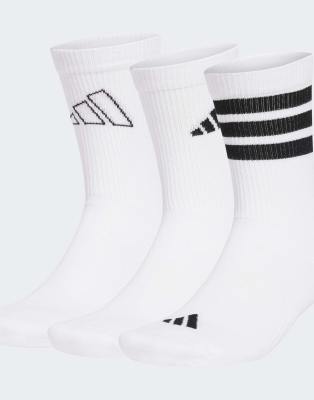 adidas performance - 3 Paar Socken in Weiß / Schwarz mit Logo