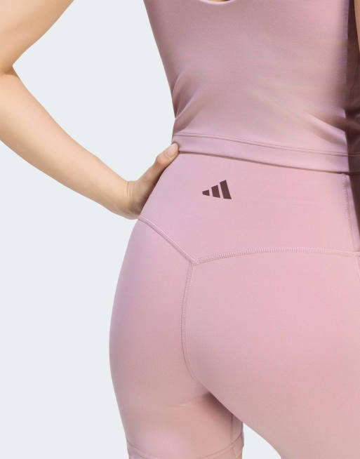 adidas performance 3-Streifen Studio All Me Booty-Short-Leggings in Magic Mauve, 4 von 4