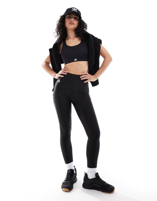 adidas Performance - 3-stribede badeleggings i sort