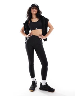 adidas performance 3 Stripes Swim Leggings in Black