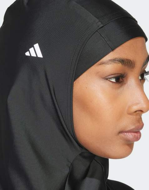 adidas Performance– 3.5 – Modest – Bade-Kopftuch in Schwarz mit Streifen - view 1