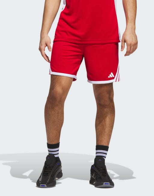 adidas performance – 3g Speed Aeroready – Dwustronne szorty koszykarskie w czerwonym i białym kolorze