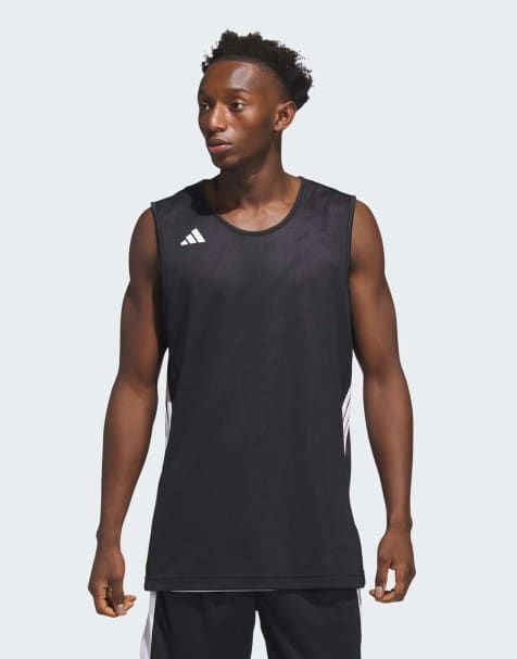 adidas performance 3g speed reversible basketball aeroready jersey in black / white