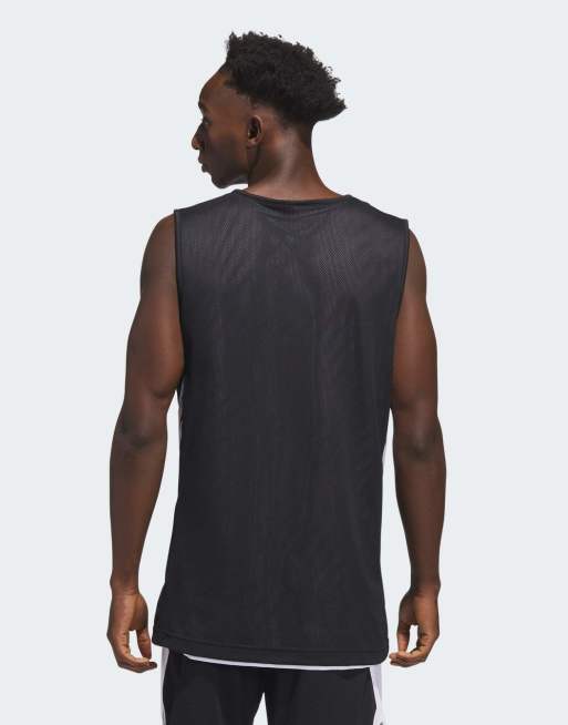 adidas Performance 3g Speed reversible basketball AEROREADY jersey in black / white, 2 of 4