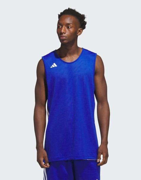 adidas performance 3g speed reversible basketball aeroready jersey in royal blue / white
