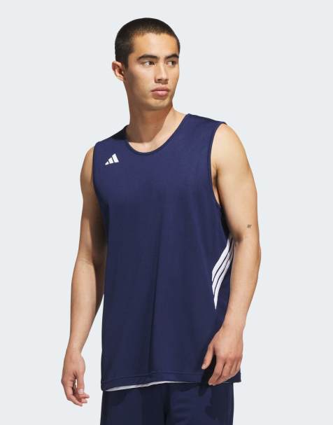 adidas performance 3g speed reversible basketball aeroready jersey in team navy / white