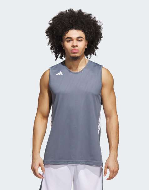 adidas performance 3g speed reversible basketball aeroready jersey in team onix / white