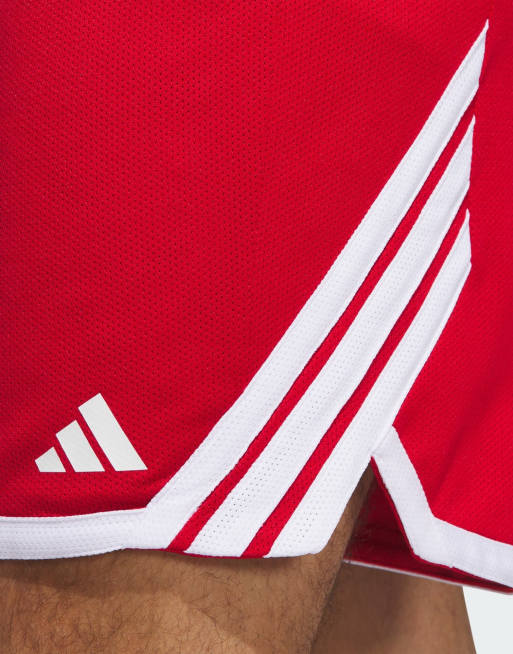 adidas performance 3g speed reversible basketball aeroready shorts in team power red / white, 3 of 4