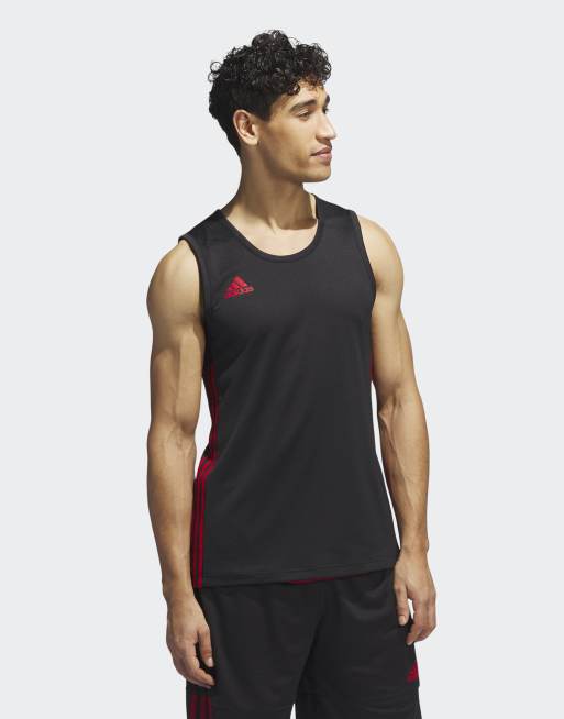 adidas performance – 3G Speed – Svart och röd, vändbar topp i jersey