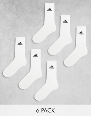 adidas Training 6 pack socks in white