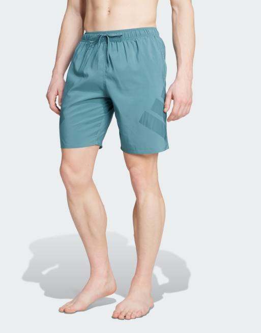 adidas Performance - 8-inch short met brede strepen in preloved blauwgroen / aurora ivy