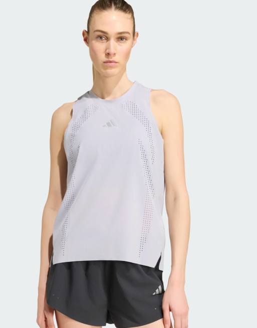 adidas performance - Adi365 aspyre - Top senza maniche da corsa grigio glory