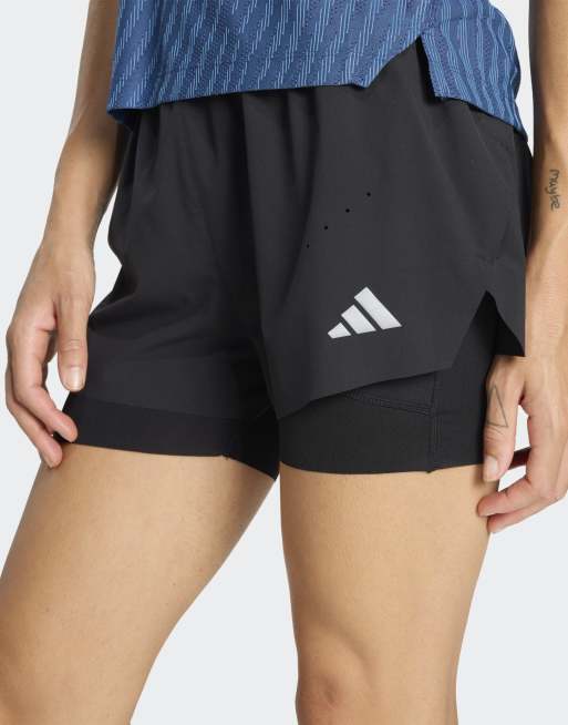 adidas Performance – Adi365 Climacool+ – Czarne szorty 2 w 1 z 4 kieszeniami, 3 z 4