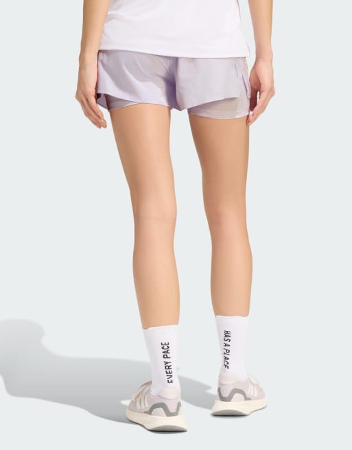 adidas performance Adi365 formotion shorts 2 en 1 en morado helado / blanco, 4 de 4