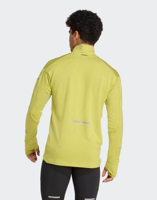 adidas performance - Adi365 - Hardlopen - Climawarm+ - Top met korte rits in preloved limoengroen, 2 van 5