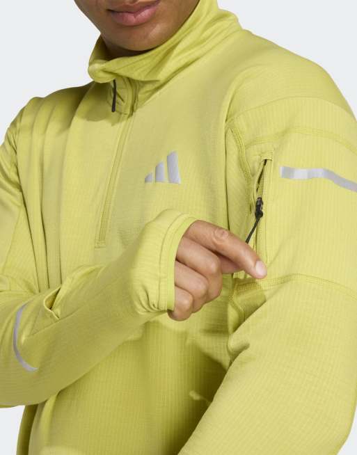 adidas performance - Adi365 - Hardlopen - Climawarm+ - Top met korte rits in preloved limoengroen, 5 van 5