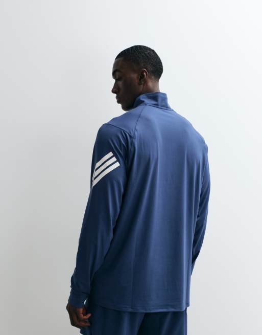 adidas performance - Adi365 Iconic - Top con zip corta indaco tecnico e bianco, 5 di 5