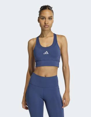 adidas Performance - Adi365 - Lauf-BH mit mittlerer Stützfunktion und Taschendetail in Tech Indigo-Blau
