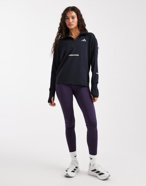 adidas performance Adi365 running climawarm+ half-zip in black - view 1