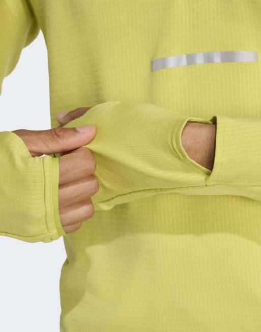 adidas performance – Adi365 Running Climawarm+ – Limegrön tröja med dragkedja i halsen, 3 av 5
