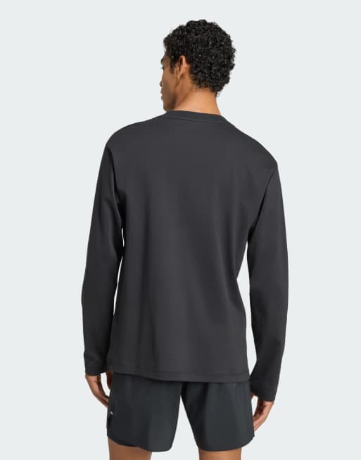 adidas Performance – Adi365 Running Community Culture – Langärmliges Shirt in Schwarz/Solar Turbo, 3 von 4